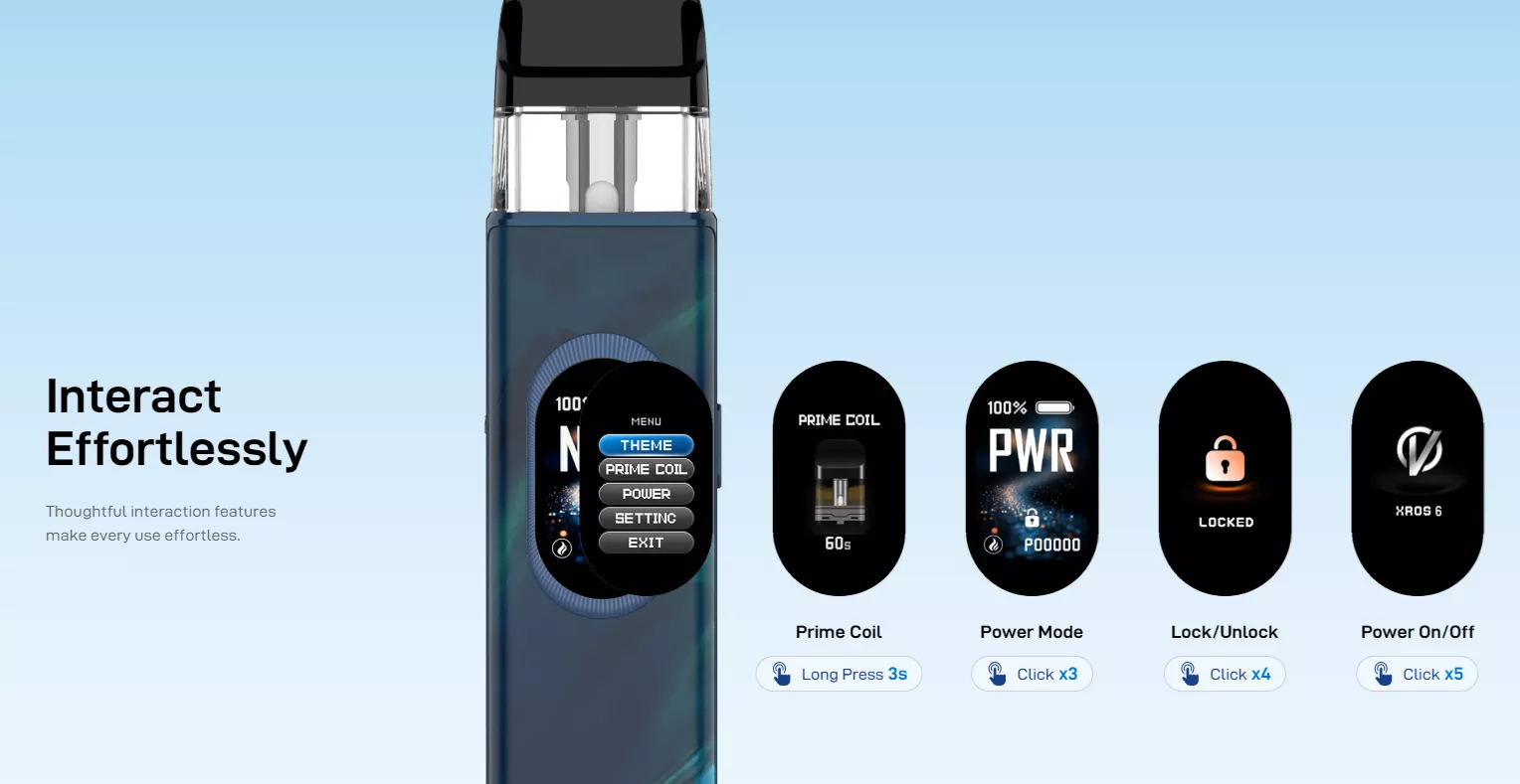 vaporesso xros 6 pod vape kit features 8